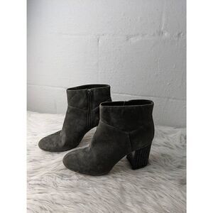 Michael Kors  Arabella Block‎ Heel Ankle zip Boots Dark Green Suede SZ 8 M